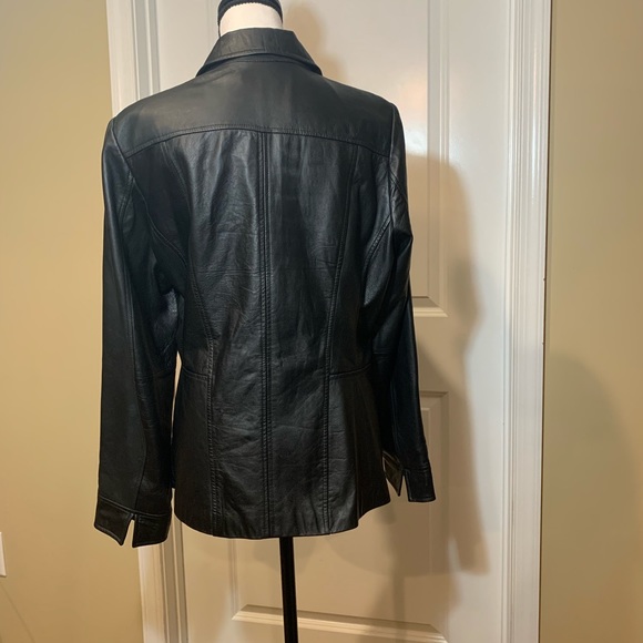 Black leather jacket - Picture 2 of 2